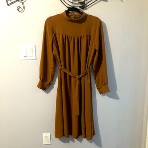 High Neck Smock MIDI Dress